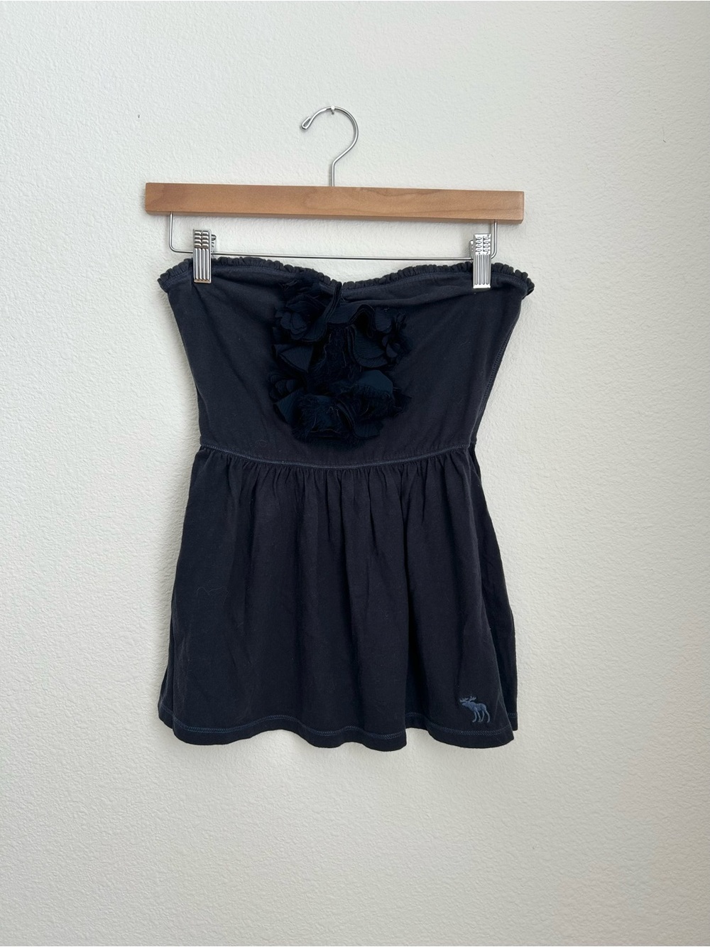 Abercrombie & Fitch Navy Blue 2010s Babydoll Tube Top Blouse - Medium